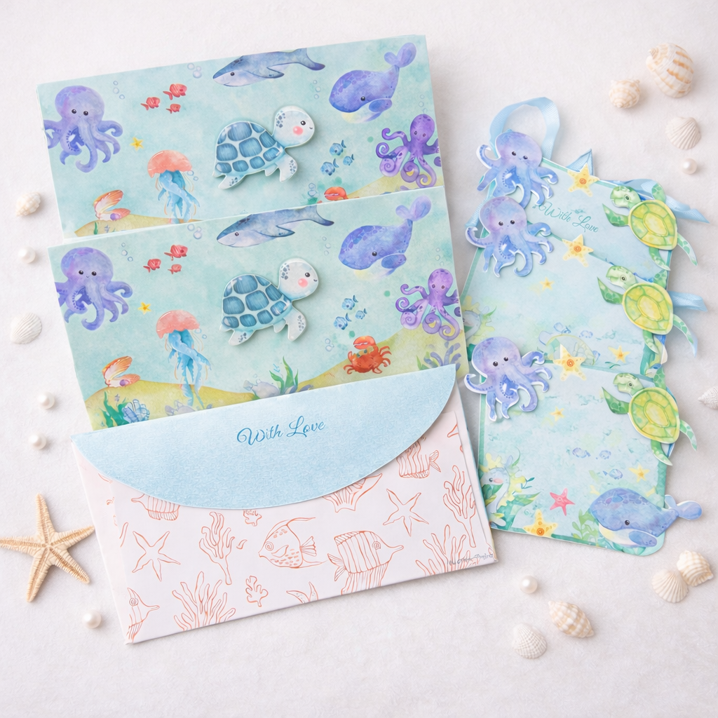 kids stationary , kids envelope. kids gift tags . wrapping sheets